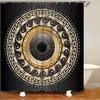 Geometric Grecian Key Meander Mandala Pattern Shower Curtain And Rug Set Abstract Geometric Bathroom Mats Rugs Toilet Decor Mat