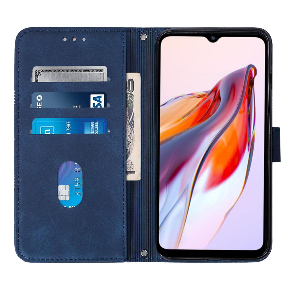 

For Xiaomi Redmi 12C 4G/11A 4G/Poco C55 4G Leather Case with Shoulder Strap Wallet Stand Phone Cover Black