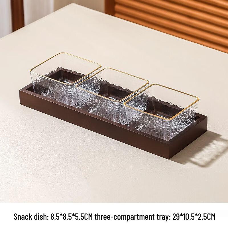 Glass Fruit and Snack Serving Plate Set