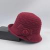 Woolen Bucket Hat Women's Autumn and Winter Bow Korean Version Versatile Japanese Dome Basin Hat British Retro Top Hat Tide