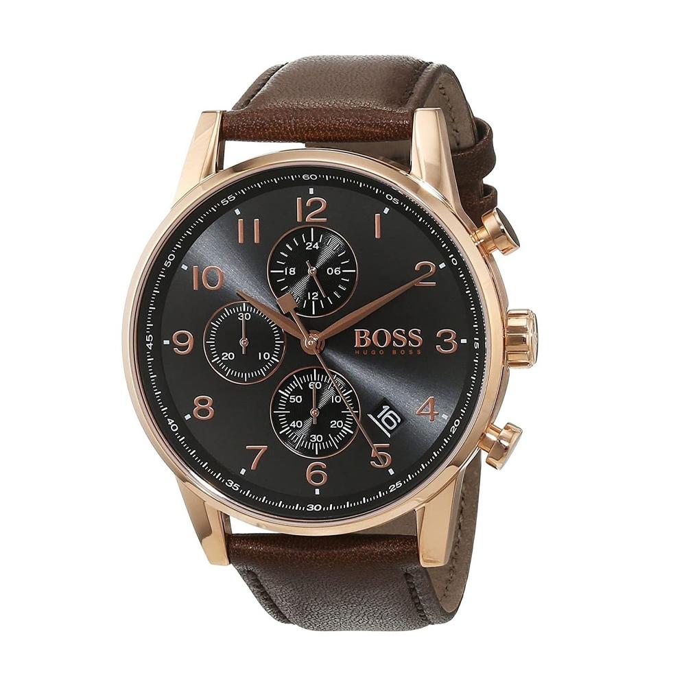 Hugo Boss 1513496 Orologi da Uomo al Quarzo Quadrante Nero 44 MM + Scatola