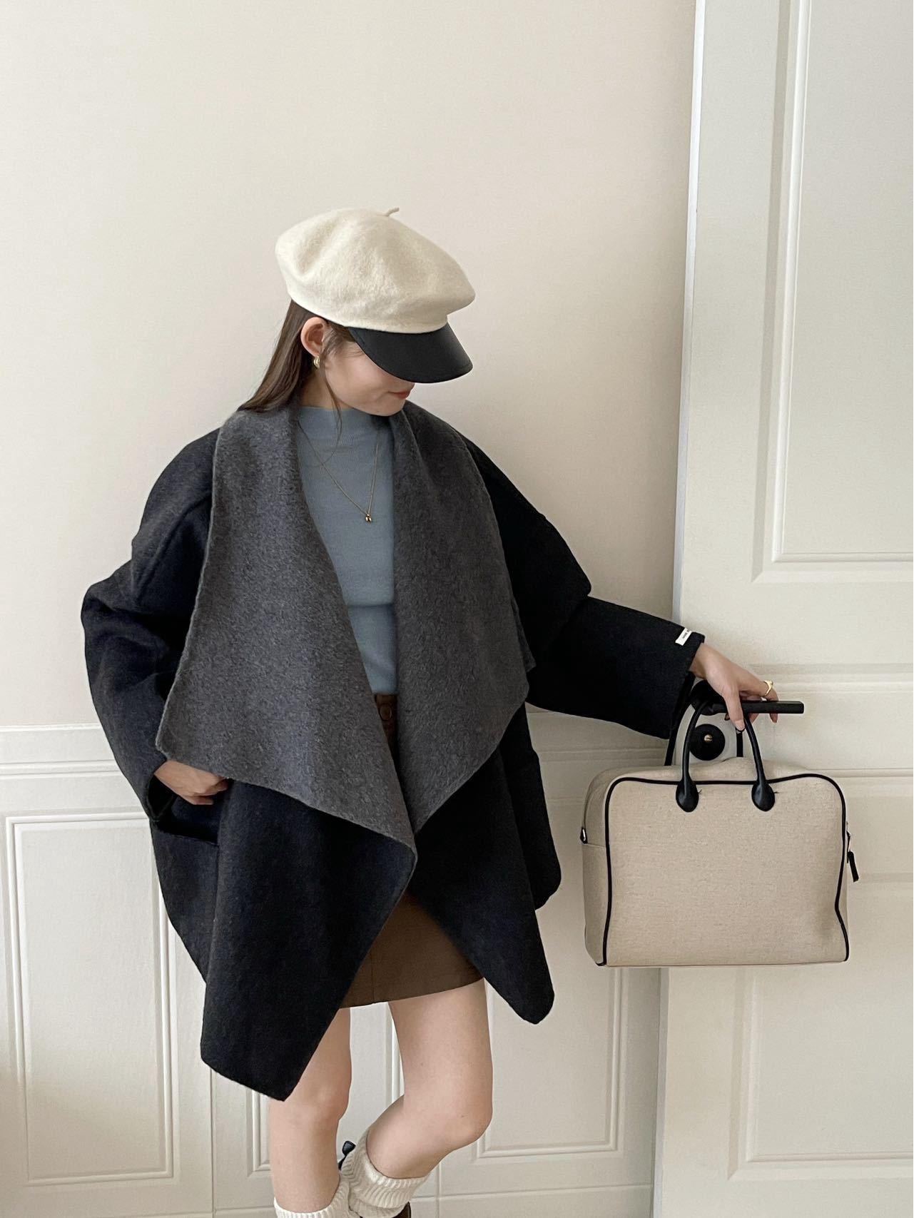 

Женское двустороннее кашемировое пальто-кейп - Модное пончо, пальто из смесовой шерсти Medium