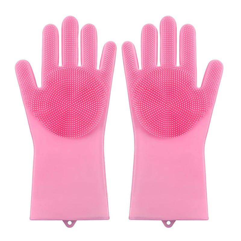 Pet Grooming Cleaning Gloves Dog Cat Bathing Shampoo Glove Scrubber Magic Dishwashing Cleanner Sponge Silicon Hair Removal Glove