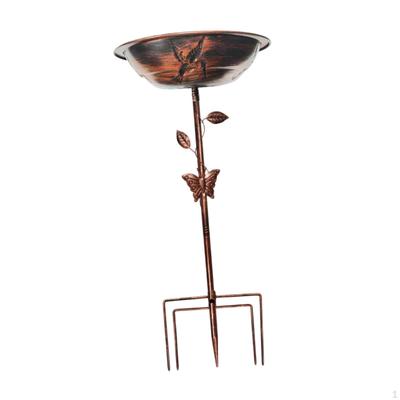 Bird Bath Bowl Feeder Freestanding Vintage Design with Stake Garden Decoration for