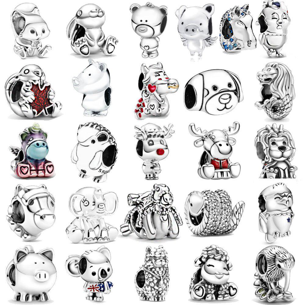 Ekte 925 Sterlingsølv Søt Min Venn Kjæledyr Hund Dingleanheng O Anheng Passer Originalt Armbånd Smykker Gave