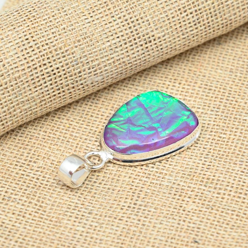 Thanksgiving Purple Australian Triplet Opal Gemstone 925 Sterling Silver Handmade Pendant