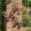 1/3 STKS Holle Dubbele Laag Roestige Vlinder Muurhanger Metalen Vlinder Beeld Tuin