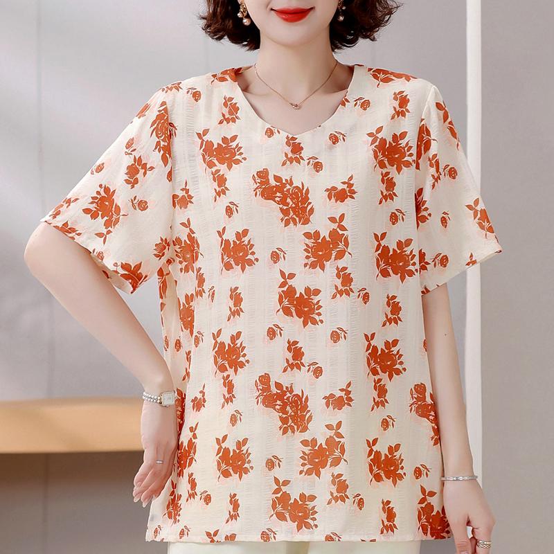 4XL-8XL Übergröße Elegante Blusen für Damen Sommerkleidung Übergroße Oberteile Frau Lässige Kurzarmhemden