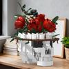 MOC Skull Roses Bouquet BricksSkeleton Flowers Plant Pot Blocks Horror Gothic Home Decor Bricks Toys for Adult DIY Gift