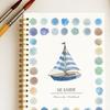 Watercolor Workbook with 12 Colors Pigment Step-by-Step Animal Flower Painting Guide Paper Coloring Book for Learning Techniques Stress Relief