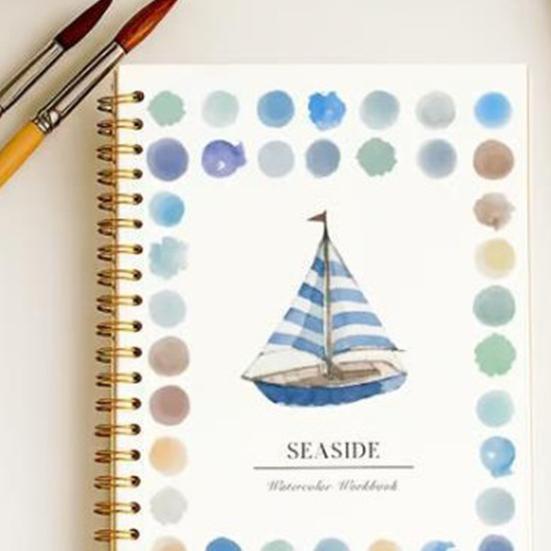 Watercolor Workbook with 12 Colors Pigment Step-by-Step Animal Flower Painting Guide Paper Coloring Book for Learning Techniques Stress Relief