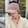Women Hats 2025 New Autumn Winter Warm Rabbit Knitted Hats Outdoor Sports Golf Ponytail Hat Baseball Caps Empty Top Caps 1PC