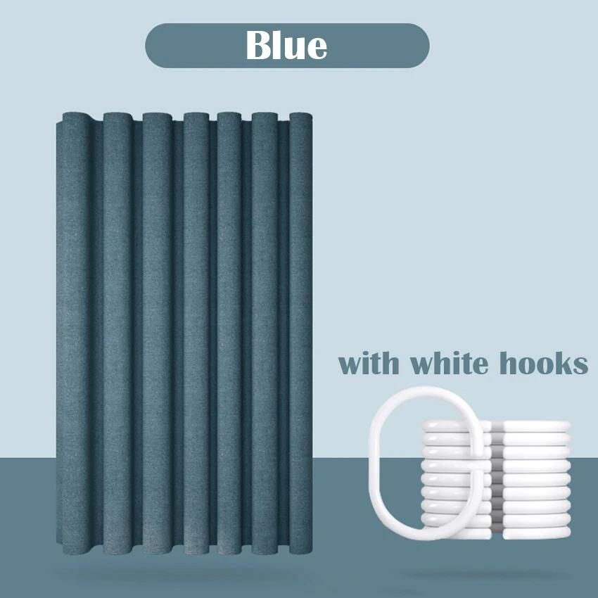 Плотная занавеска для душа с имитацией льна — фото 10