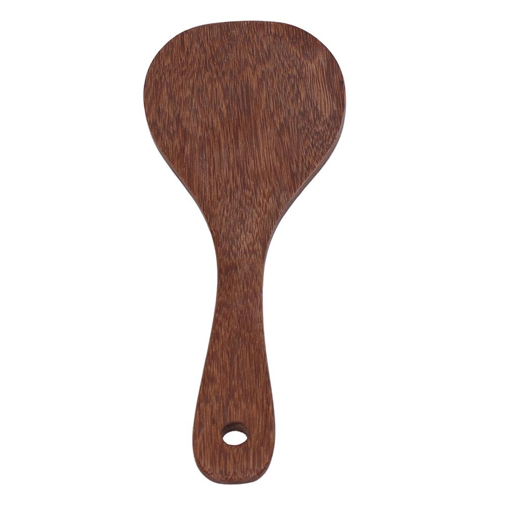 2 Pcs Long Handle Cooking Spatula Solid Wood Kitchen Scoop Rice Spatula Non-stick Pan