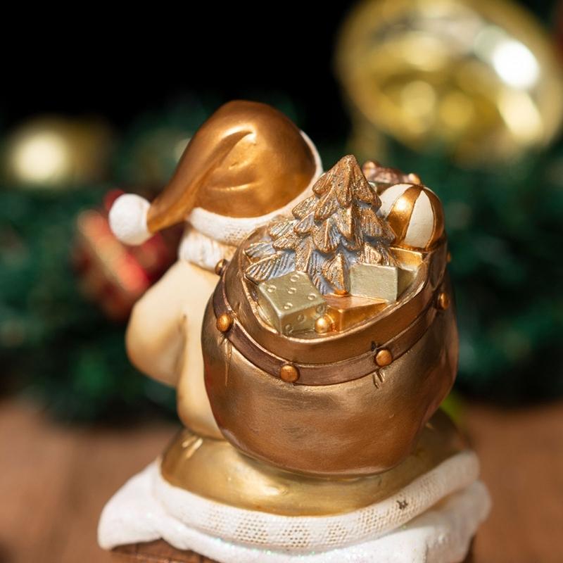 Christmas Figurine Figure Decors Resin Santa Clauses Statue Christmas Decorative Figurine Table Centerpieces for Holiday