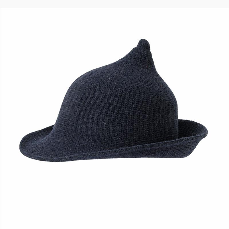 Halloween Hat Witch Hat Foreign Trade Foldable Wool Knitted Hat Pointed Witch Hat Tide