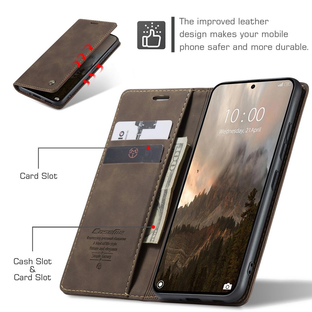 For Xiaomi 14T Pro Case CASEME 013 Series Card Holder Stand Leather Phone Cover