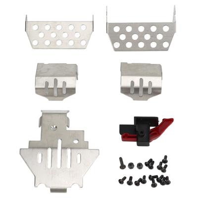 6 pièces Protection de châssis de voiture RC Interrupteur de réinitialisation ESC Acier inoxydable Protection de châssis RC Plaque de protection pour Traxxas