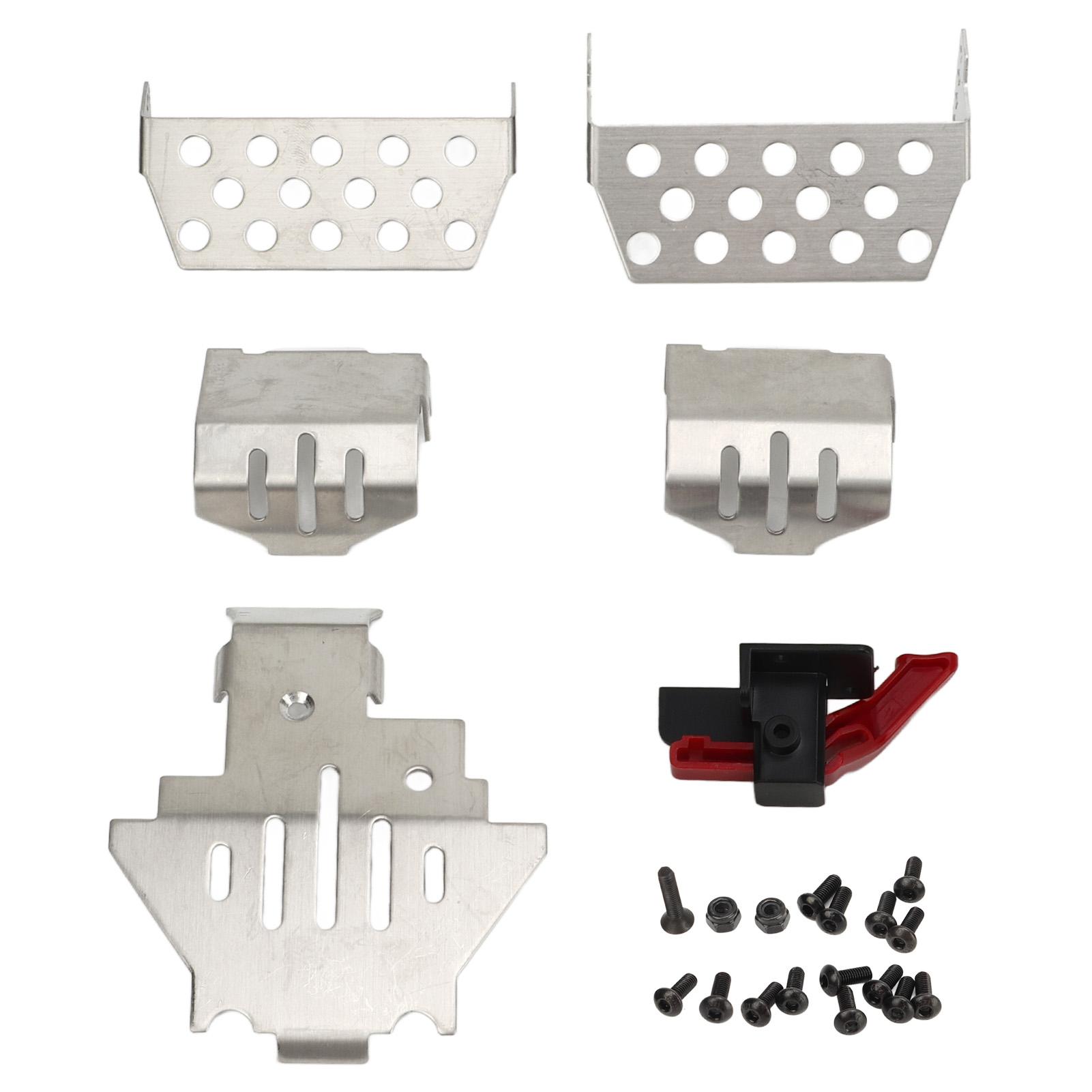 

6pcs RC Car Chassis Armor ESC Reset Switch Stainless Steel RC Armor Chassis Guard Plate for Traxxas