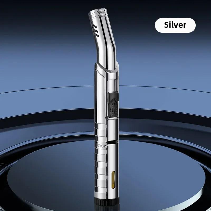 Handheld Creative Flamethrower Igniter Windproof Direct Flush Flame Gas Lighter Visible Gas Chamber Men's Smoking Accessories