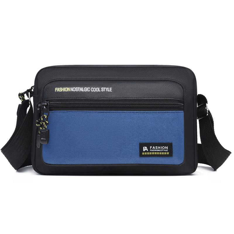 Oxford Cloth Mens Shoulder Bag With Letter Pattern And Color Block Design For Casual Daily Use
