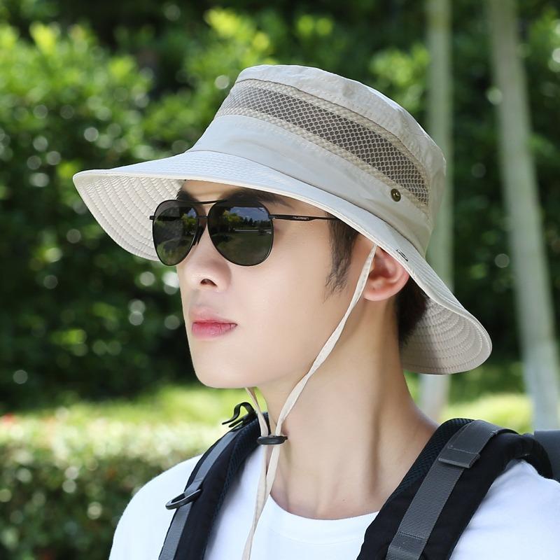 Hat men's summer tide cycling sun hat mountaineering big edge sun hat travel bucket hat beach sun hat