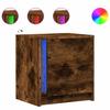 Vidaxl Bedside Tables with LED Lighting, 2 Pcs., Smoked Oak