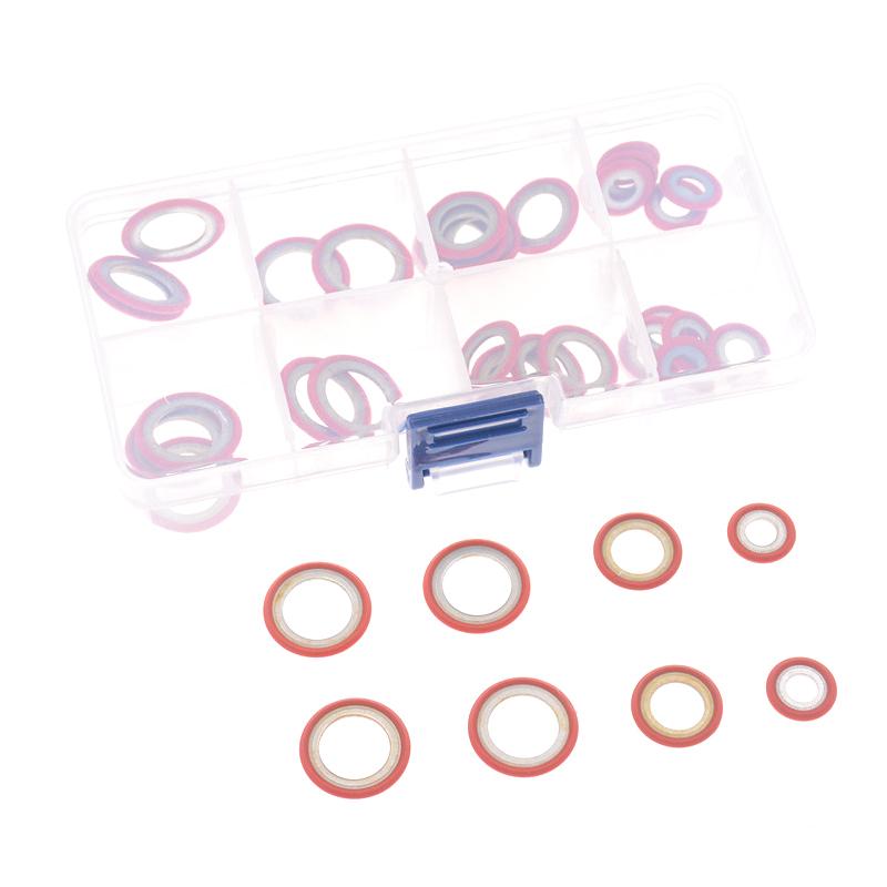 

30шт. Уплотнительные прокладки для автомобильных систем кондиционирования воздуха Прокладки расширительных клапанов Прокладки головок труб Прокладки компрессоров красный