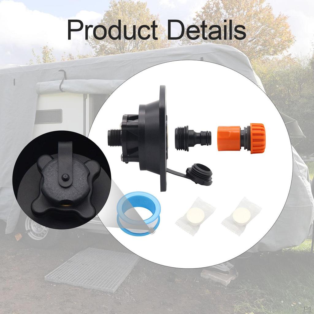 RV City Water Inlet with Checks Replacement Simple Installation Replace Parts Van Trailer Accessory