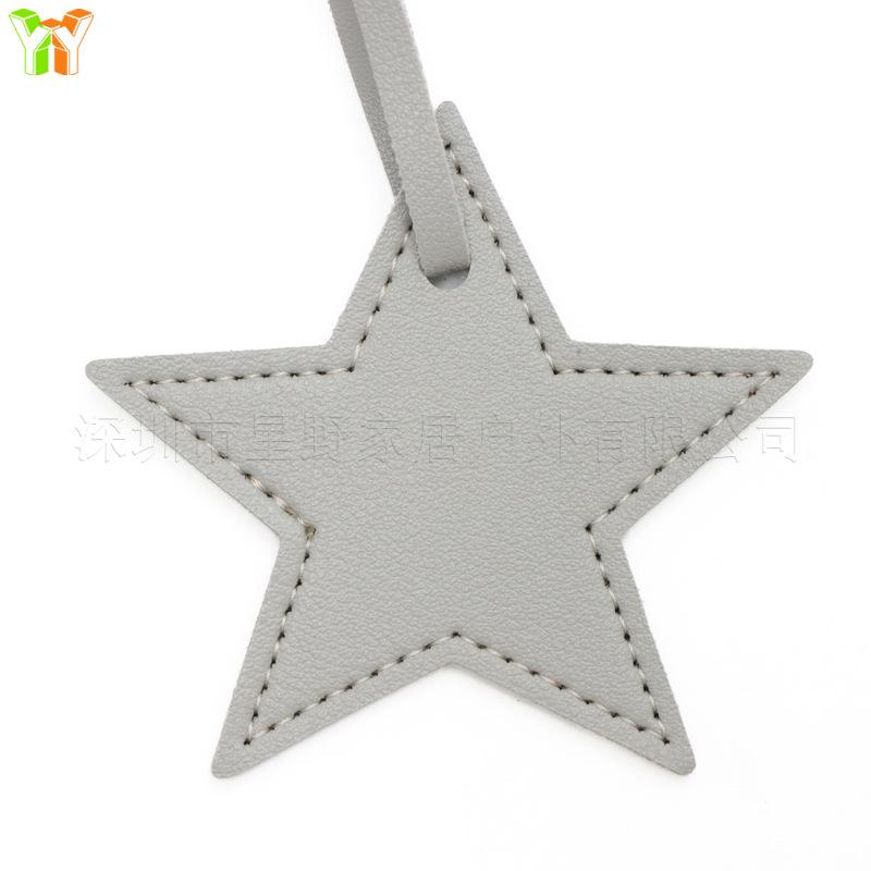 Japanese-Korean Simple Star Pendant Bag Ornament with Leather Lanyard
