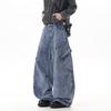 Jeans Tooling Is Old and Multi-pocket Design Loose Wide-leg Pants Niche American Washing Heavy Industry Feeling Retro