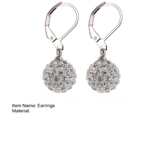 Earrings Rhinestones Inlaid Exquisite Metal Round Ball Dangle Huggie Earrings for Party