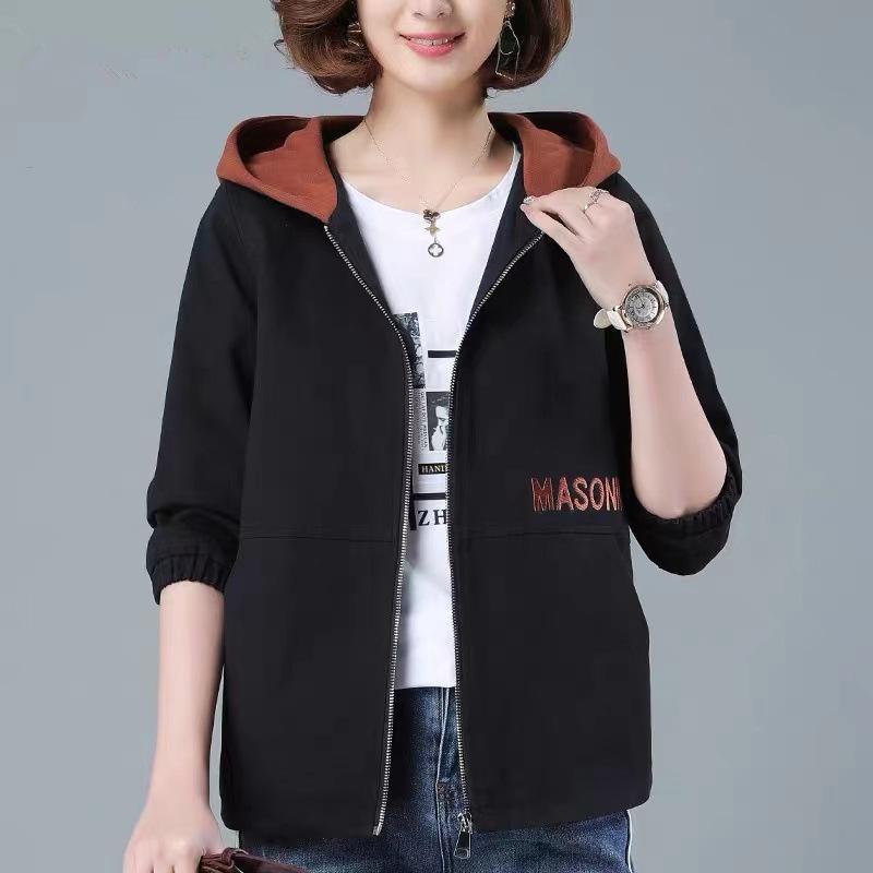 

Женская куртка с капюшоном больших размеров - Новый стиль, приталенная и повседневная для осени/зимы XXXL