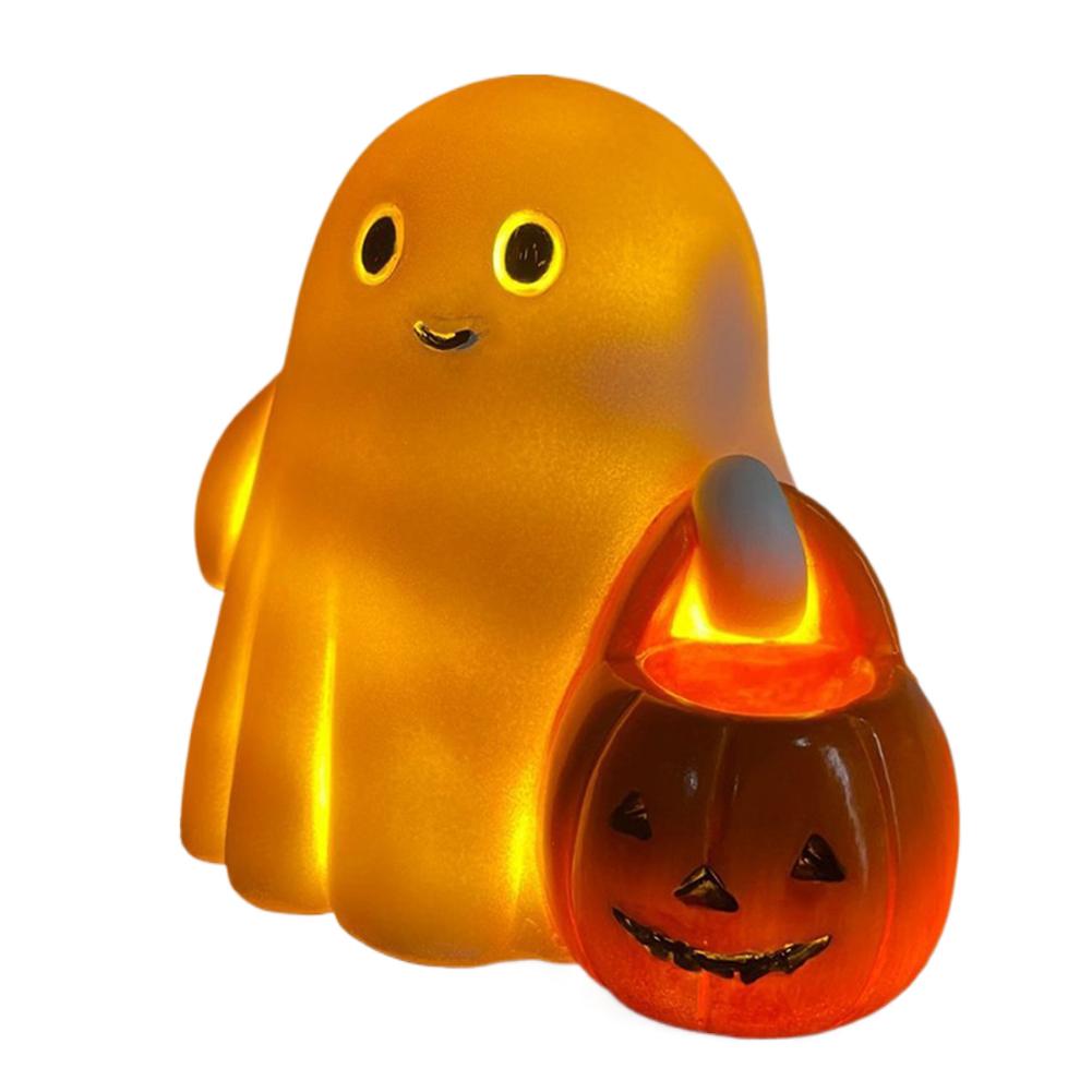 Halloween Ghost Night Light Warm Light Cute Ghost Lamp Battery Powered 3D LED Ghost Night Light for Bedroom Study Room Reader