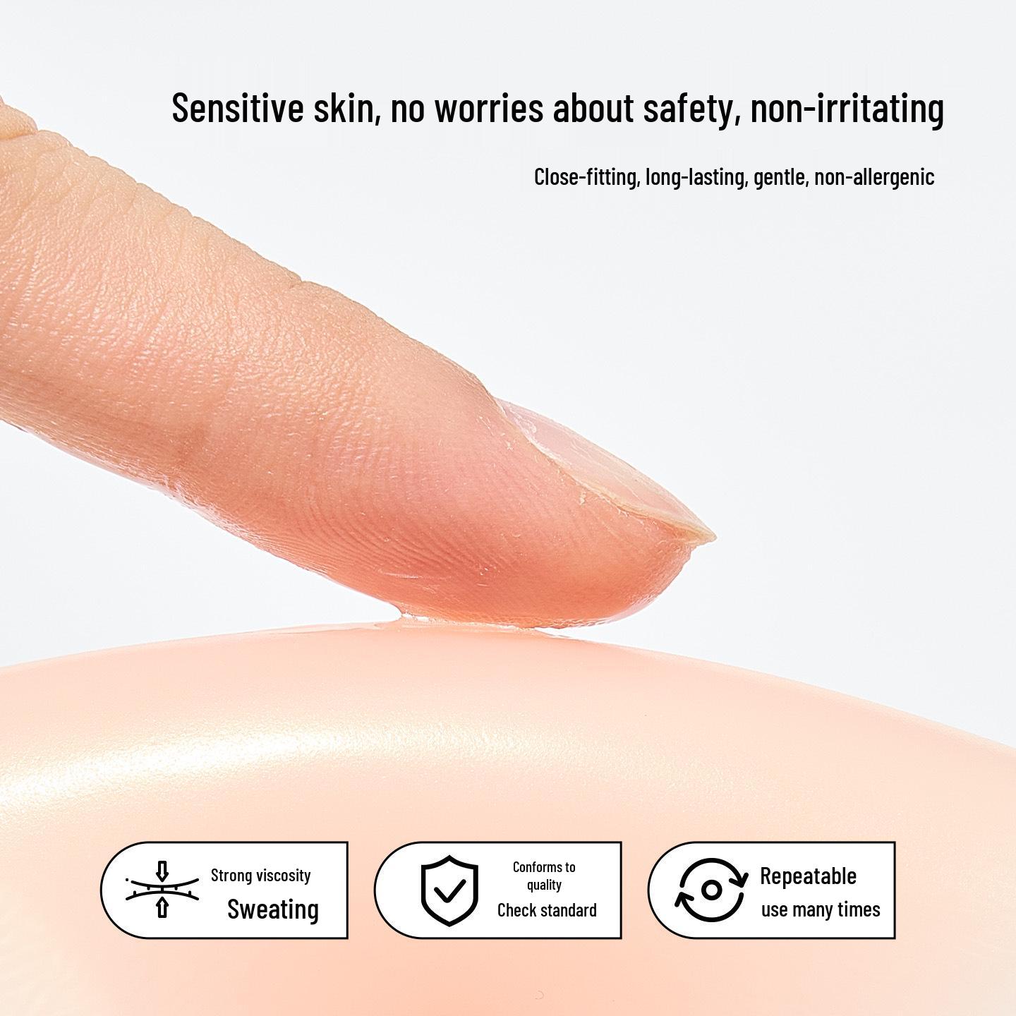 

Women s Invisible Silicone Nipple Covers - Anti-Exposure, Solid, Reusable Pasties Flower-Shape Beige
