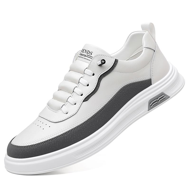 

Fashion New Male Flats Men s Brand Sneakers Lightweight Men Casual Breathable Non-Slip Mens Skate Shoes Leather Outdoor Walking Shoes 44 белый