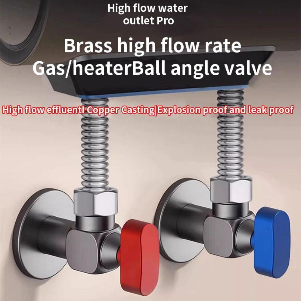 Leak-Proof Water Pipe Shut Off Valve Hot and Cold Water High Flowing Brass Angle Valve Thread Sturdy Triangular Valve