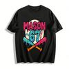 Personalized Mason 67 Baseball Drizzle Print Casual Top Pure Cotton T-shirt