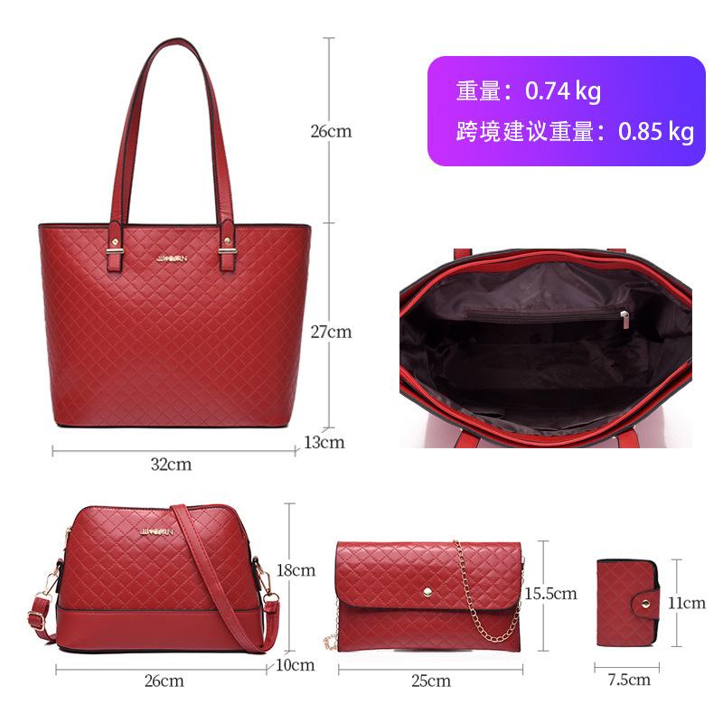 Fashion women's bags trendy new fashion versatile embossed four-piece set mother and child shoulder crossbody handbag
