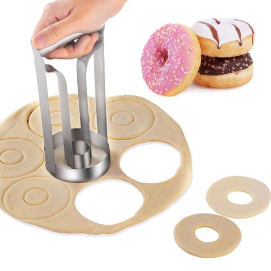 Doughnut Mold Non-sticky Food Grade Multifunctional DIY Stainless Steel Cake Bread Pastry Cutter Maker Mould Kitchen Supplies