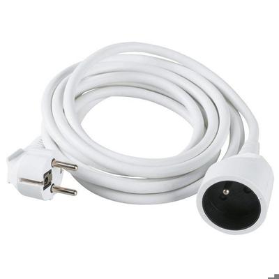 Extensión eléctrica - Hogar - Dhome - H05 VV-F - 3G1,5 mm² - 2P+T - 16 A - L. 10 m - Blanco - Brochable