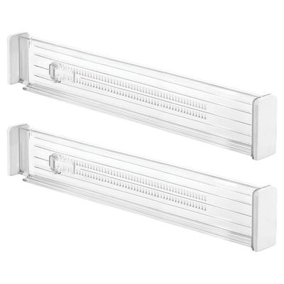 Plastic Drawer Dividers Set of 2 Adjustable Storage Organizers Home Office Kitchen Bathroom Clutter Management