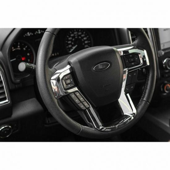 Chrome Steering Wheel Trim Moulding Decorative Cover for 2015-20 Ford F150 Parts