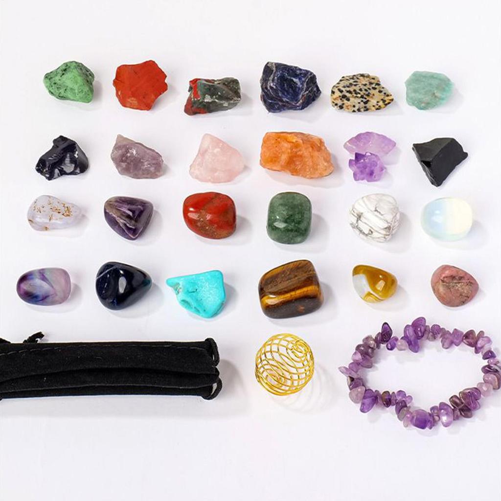 2025 Christmas Crystal Stone Gift Box 24 Days Christmas Countdown Jewelry Stamping Crystal Set for Kids Teens Adults