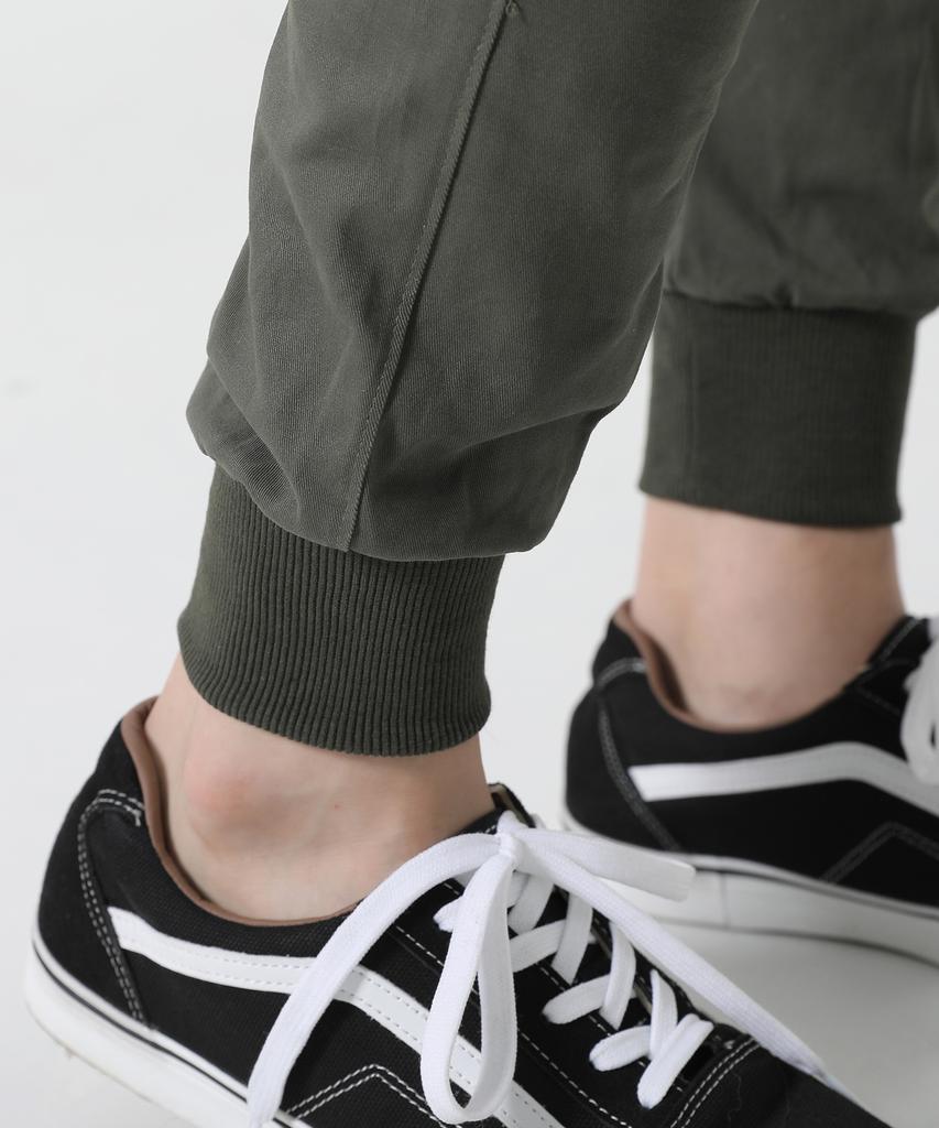 Jikeulib Elastic Waist Flap-To-Pocket Stretch Jogger Pants