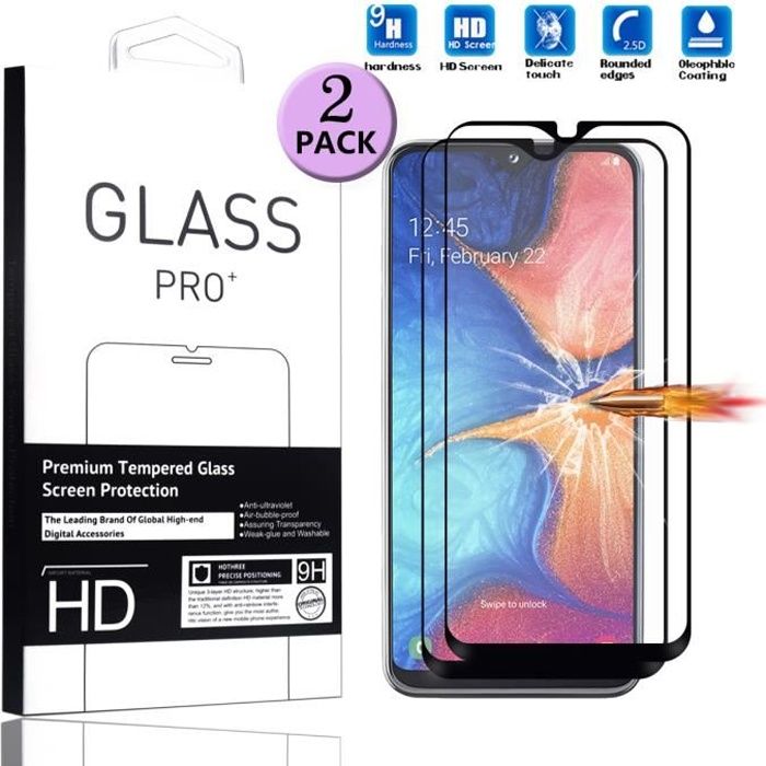 Protecteur d'écran - samsung - galaxy a20e - verre trempé - 2 pièces - résistant aux rayures