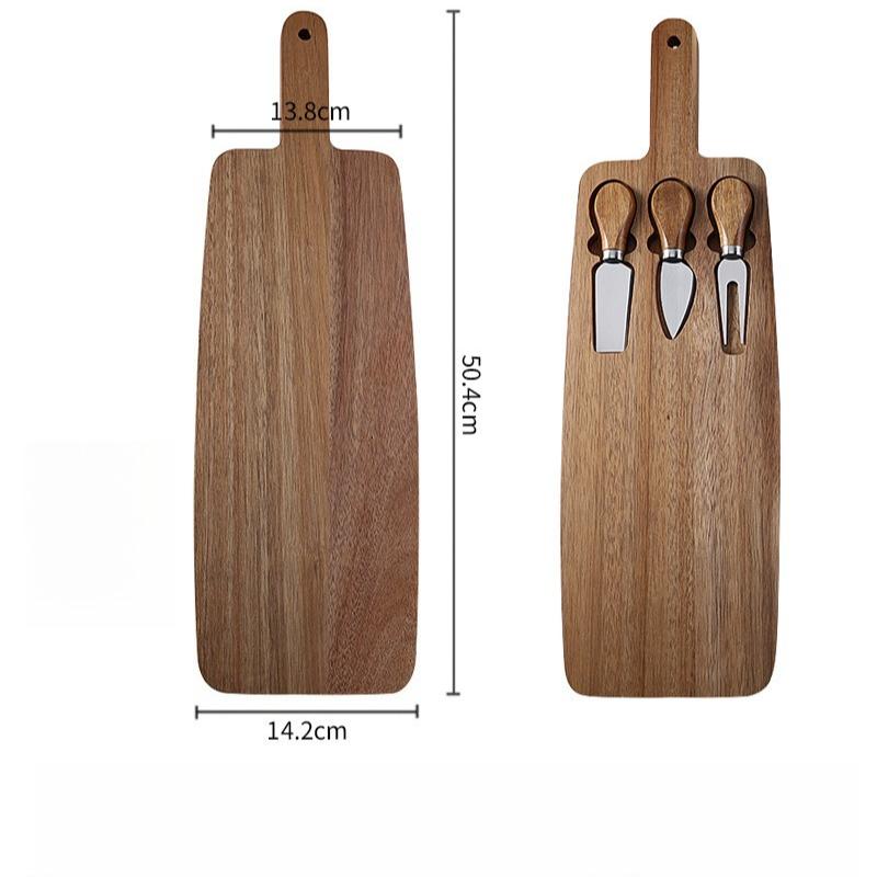 Wooden Cheese Board Set with Cheese Tools Multi-Purpose Cheese Serving Board Cutting Board Chopping Board Kitchen Food Platter