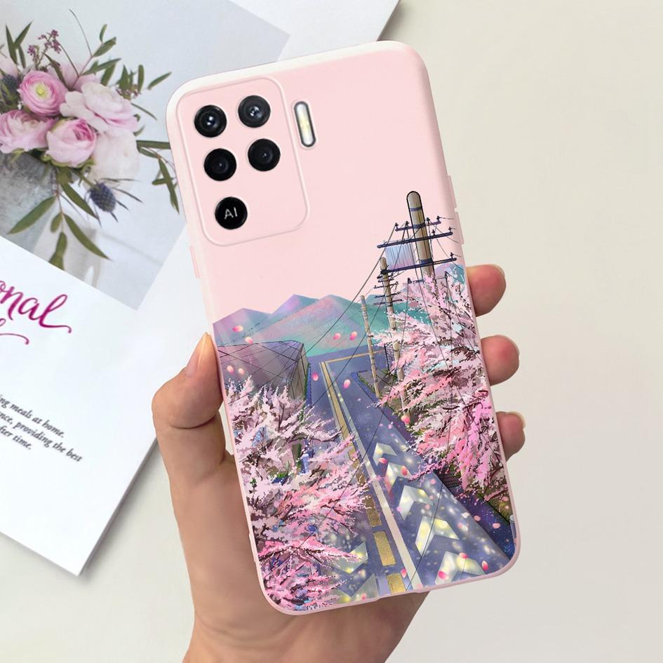 For OPPO Reno 5 Lite Case CPH2205 Popular Flower Soft Silicone Back Cover For OPPO A94 5G CPH2211 A 94 Reno 5Z Reno5 Lite Bumper