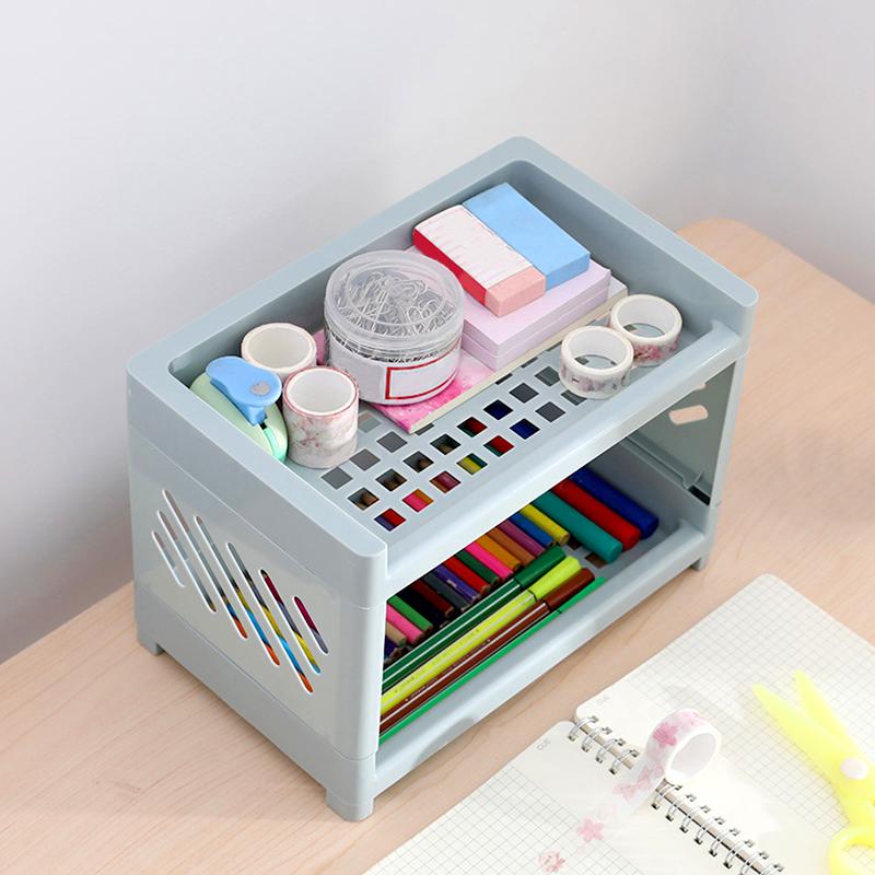 

1 шт. Организуйте настольную кухонную полку для мелочей, офисную штабелируемую двухэтажную полку для хранения в спальне