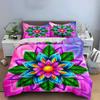 Colorful Floral Mandala Art Set Exquisite Three-Piece Bedding Set Gift For Kids And Adults